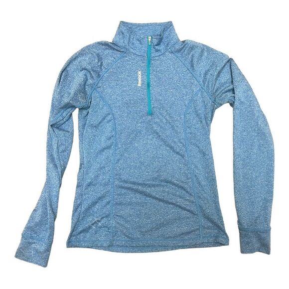 Reebok Women Pullover Size Small Blue Long Sleeve Quick Dry Half Zip EUC - Picture 2 of 8